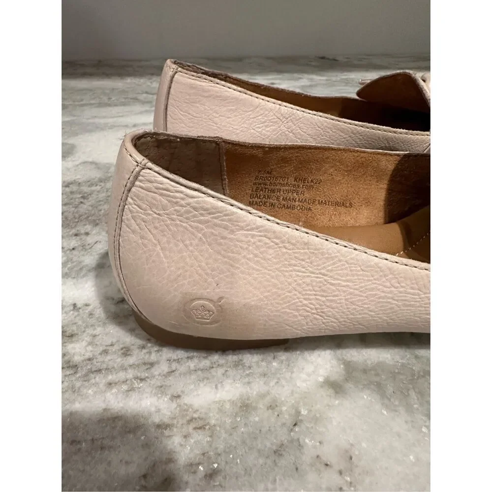 Born KHELK22 Blush Link Bow Flats Shoes Size 7.5